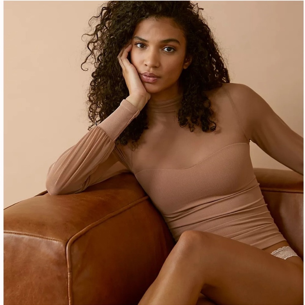 NWT Free People Light Up Layering Top - Cocoa